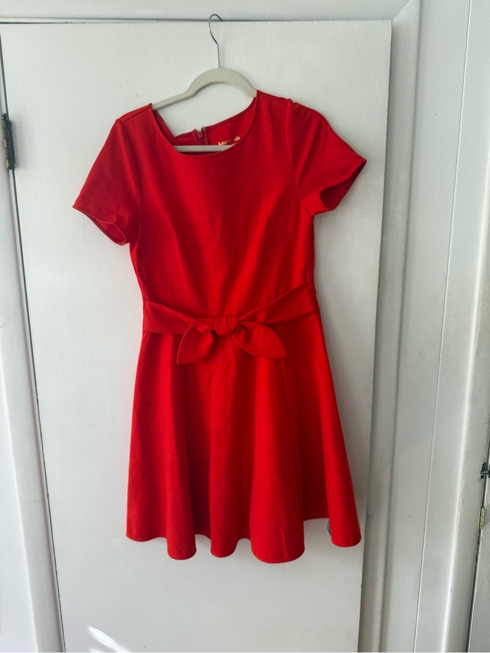 kate spade Bright Red Short-Sleeve Tie-Waist Dress